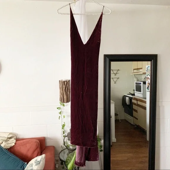Dion Lee Fine Line Velvet Hi-low Cocktail Dress